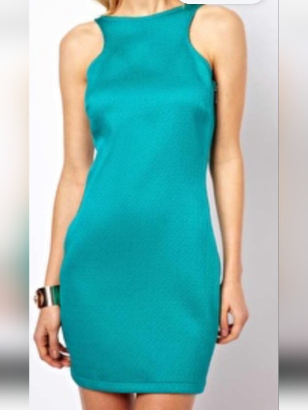MNG Turqoise Mini Dress With Side Zip Size XS